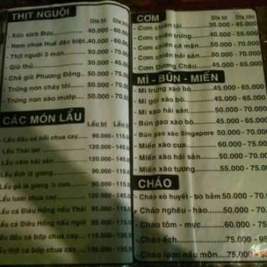 Thực đơn- Ăn vặt Hội Quán Bia Đen Vỉa Hè