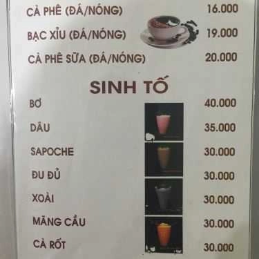 Thực đơn- Quán Ăn Vọng Cát - Cafe & Điểm Tâm Chay