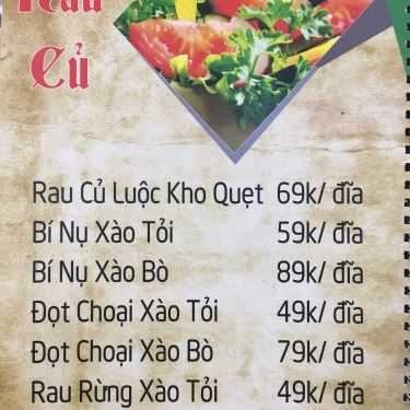 Thực đơn- Quán Nhậu Hồng Long Quán - Hải Sản Tươi Sống
