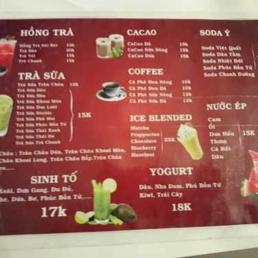 Thực đơn- Cafe Trà Sữa Hồng Trà
