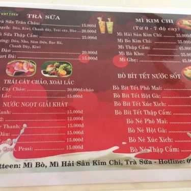 Thực đơn- Ăn vặt Hot Teen - Mì Hải Sản & Trà Sữa Trân Châu