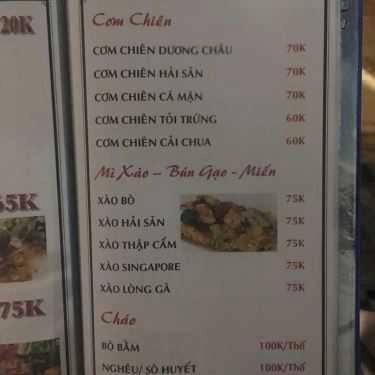 Thực đơn- Quán Nhậu Hùng 33 - Gà, Hải Sản & Lẩu