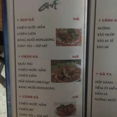 Thực đơn- Quán Nhậu Hùng 33 - Gà, Hải Sản & Lẩu