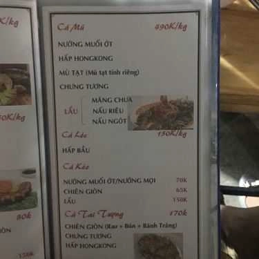 Thực đơn- Quán Nhậu Hùng 33 - Gà, Hải Sản & Lẩu