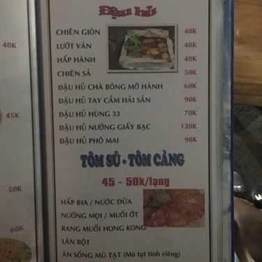 Thực đơn- Quán Nhậu Hùng 33 - Gà, Hải Sản & Lẩu