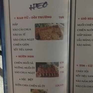 Thực đơn- Quán Nhậu Hùng 33 - Gà, Hải Sản & Lẩu