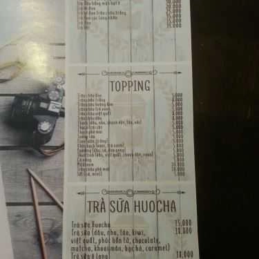 Thực đơn- Cafe Huo Cha - Trà sữa & Ăn Vặt