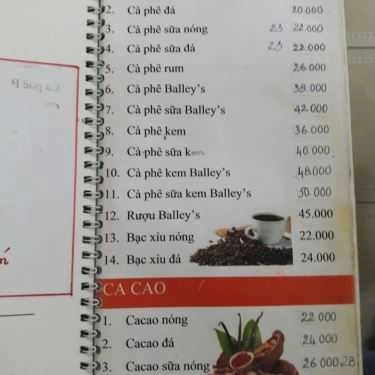 Thực đơn- Hương Quỳnh Coffee