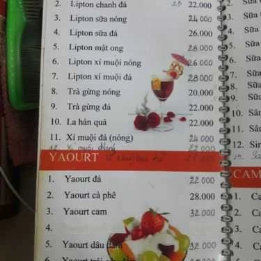Thực đơn- Hương Quỳnh Coffee