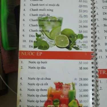Thực đơn- Hương Quỳnh Coffee