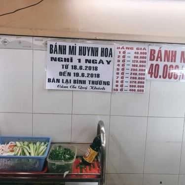Thực đơn- Tiệm Bánh Bánh Mì Huỳnh Hoa - Bánh Mì Pate