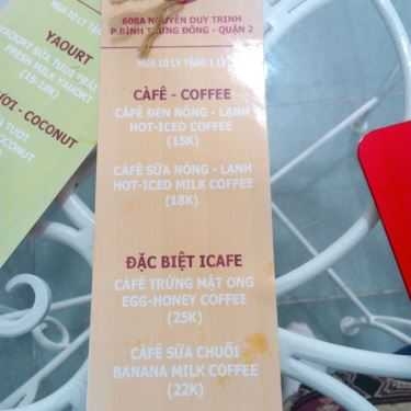 Thực đơn- I Cafe Saigon