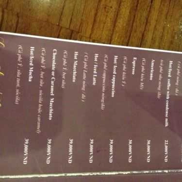Thực đơn- Infinity Café - Trường Sơn