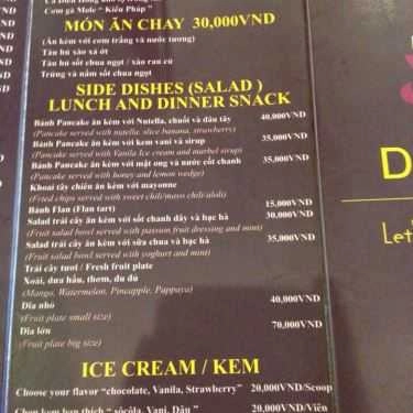 Thực đơn- Infinity Café - Trường Sơn