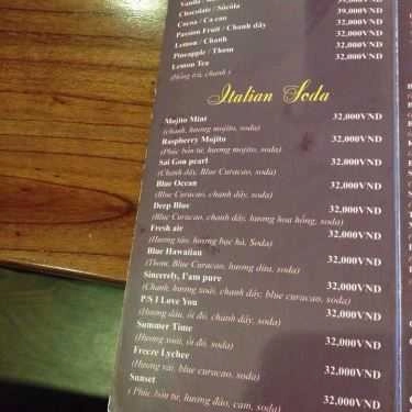 Thực đơn- Infinity Café - Trường Sơn