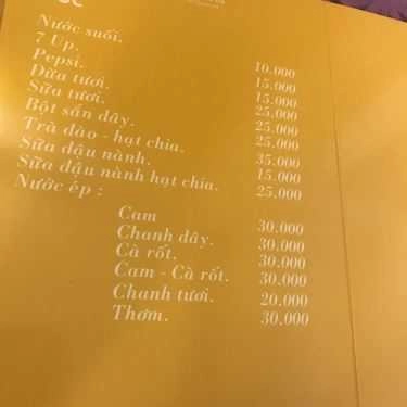 Thực đơn- Quán Ăn K Vegetarian - Ẩm Thực Chay & Cafe