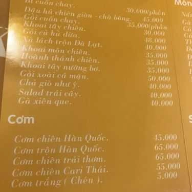 Thực đơn- Quán Ăn K Vegetarian - Ẩm Thực Chay & Cafe