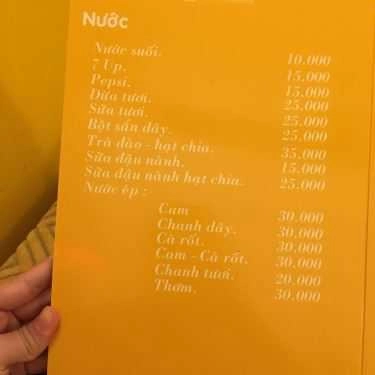 Thực đơn- Quán Ăn K Vegetarian - Ẩm Thực Chay & Cafe