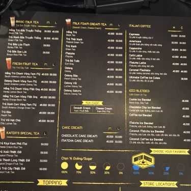 Thực đơn- Kafein House - Coffee & Tea - Đỗ Quang Đẩu