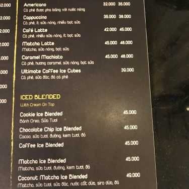 Thực đơn- Kafein House - Coffee & Tea - Đỗ Quang Đẩu