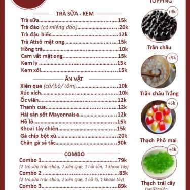 Thực đơn- Cafe Kawaii - Ăn Vặt & Trà Sữa