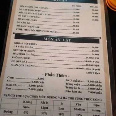 Thực đơn- Cafe Keio - Trà Sữa & Mì Cay