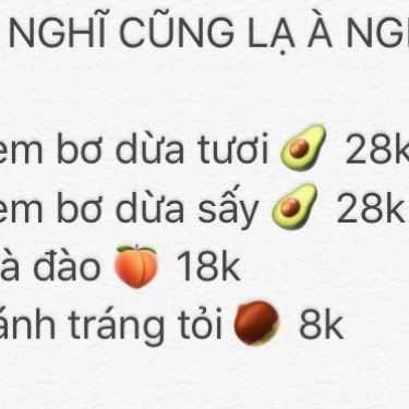 Thực đơn- Nghĩ Cũng Lạ À Nghen - Kem Bơ & Ăn Vặt