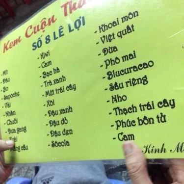 Thực đơn- Cafe Kem Cuộn Thái Lan - Lê Lợi