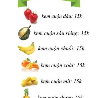 Thực đơn- Cafe Kem Cuộn Thái Lan Cow - Nguyễn Văn Bảo