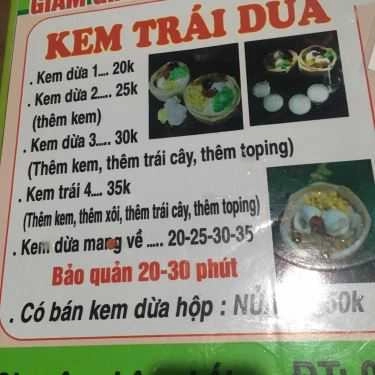Thực đơn- Cafe Kem Dừa Siam Chị Lan