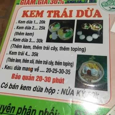 Thực đơn- Cafe Kem Dừa Siam Chị Lan