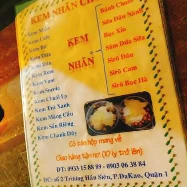 Thực đơn- Ăn vặt Kem Nhãn Số 4