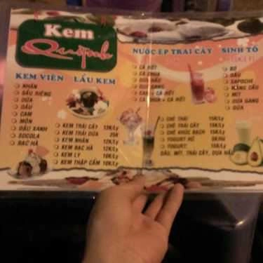 Thực đơn- Cafe Kem Quỳnh - Nguyễn Văn Lượng