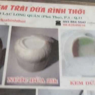 Thực đơn- Ăn vặt Kem Trái Dừa Bình Thới