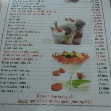 Thực đơn- Cafe Kem Xôi - Làng Đại Học