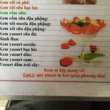 Thực đơn- Cafe Kem Xôi - Làng Đại Học