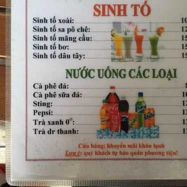 Thực đơn- Cafe Kem Xôi - Làng Đại Học