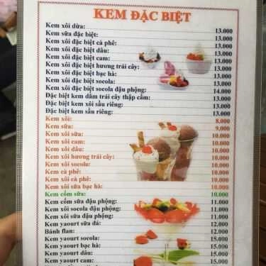 Thực đơn- Cafe Kem Xôi - Làng Đại Học