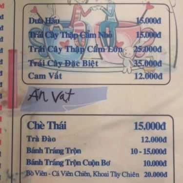 Thực đơn- Cafe Kem Xôi Thanh Hằng - Tô Ký