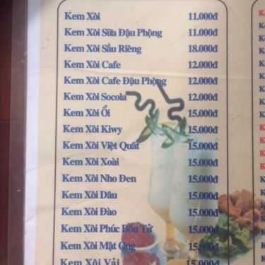 Thực đơn- Cafe Kem Xôi Thanh Hằng - Tô Ký