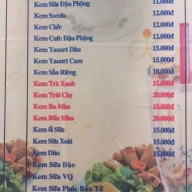Thực đơn- Cafe Kem Xôi Thanh Hằng - Tô Ký