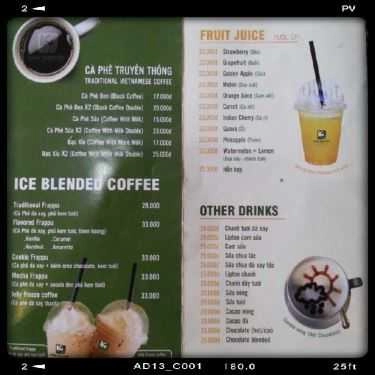 Thực đơn- Khải Nguyên Coffee House - Lê Trung Nghĩa