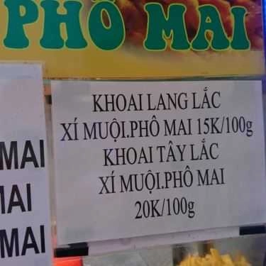 Thực đơn- Ăn vặt Khoai Lang Chiên & Sa Kê Lắc