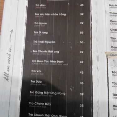 Thực đơn- Khoai Tây Cafe