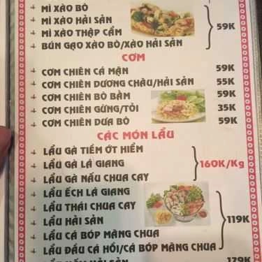 Thực đơn- Khói Lửa Beer Pub - Quán Nhậu