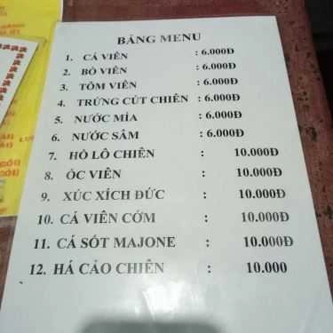 Thực đơn- Ăn vặt Khu Ẩm Thực Chợ Phan Văn Trị