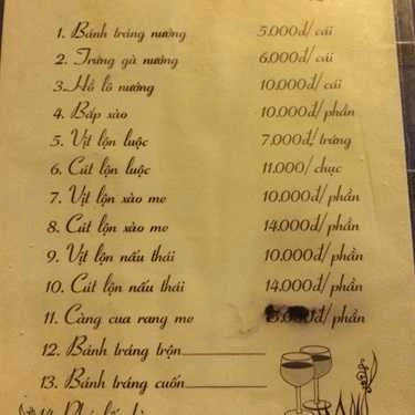Thực đơn- Khu Ăn Vặt - Phạm Văn Hai
