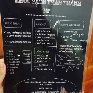 Thực đơn- NP Quán - Các Món Ăn Vặt