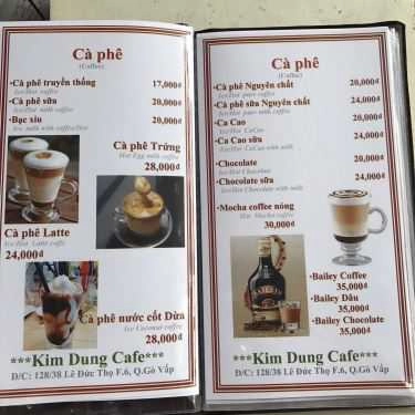 Thực đơn- Kim Dung Cafe