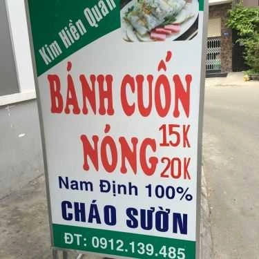 Thực đơn- Ăn vặt Kim Hiền Quán - Bánh Cuốn Nóng Nam Định & Cháo Sườn